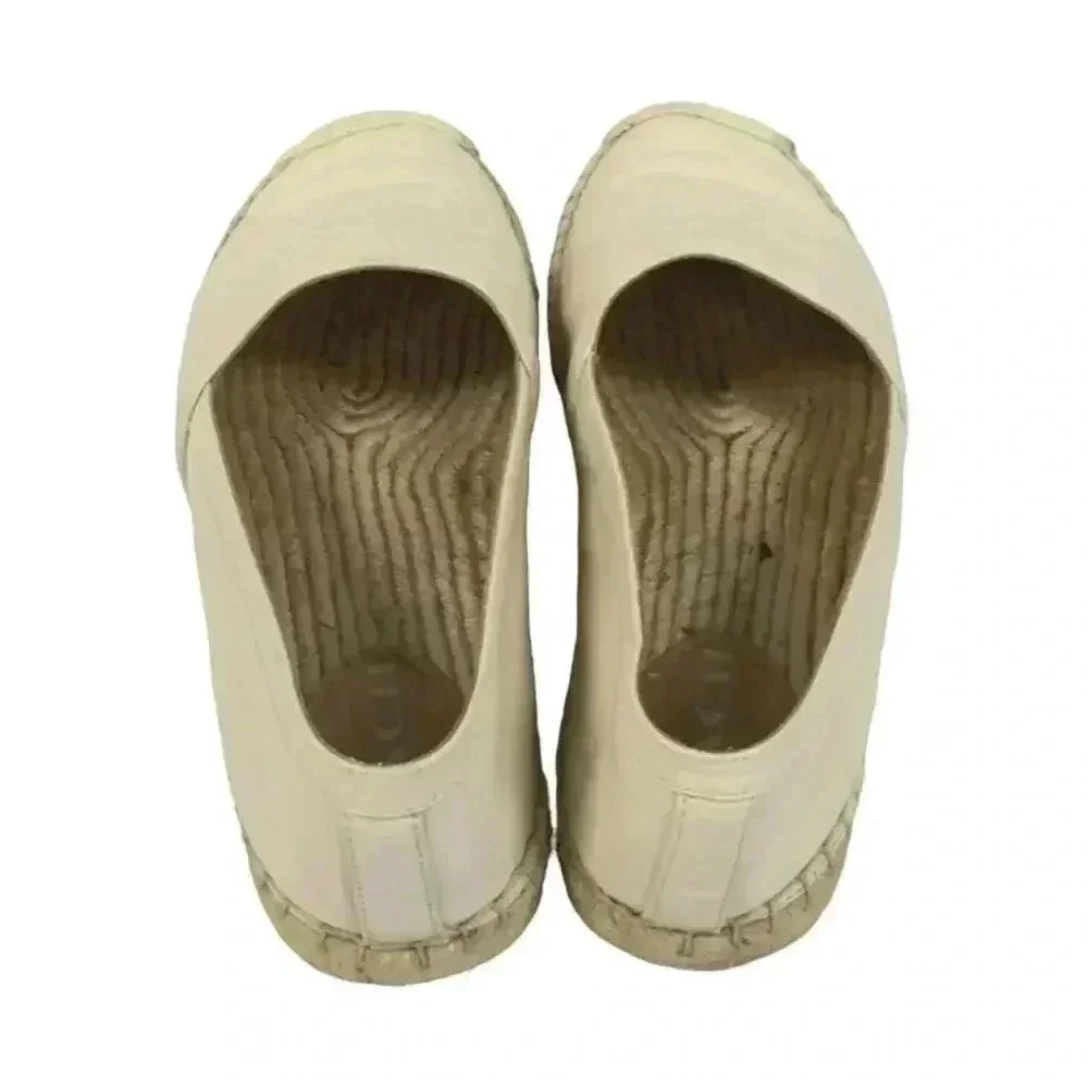 Coach Charlie Women's Leather Espadrilles Shoes Off White Size 6.5B